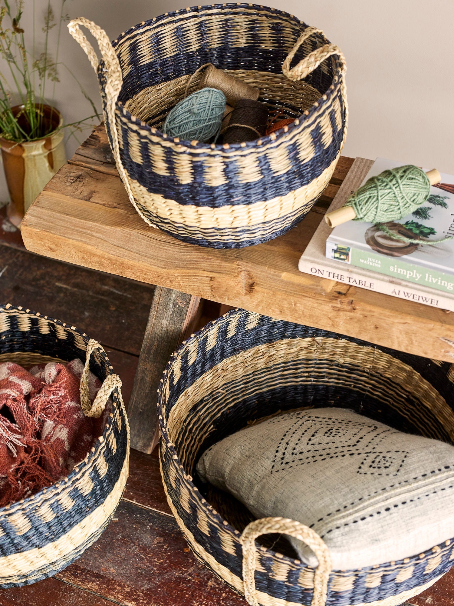 Creatieve collectie Sania Basket, zwart, zeegras