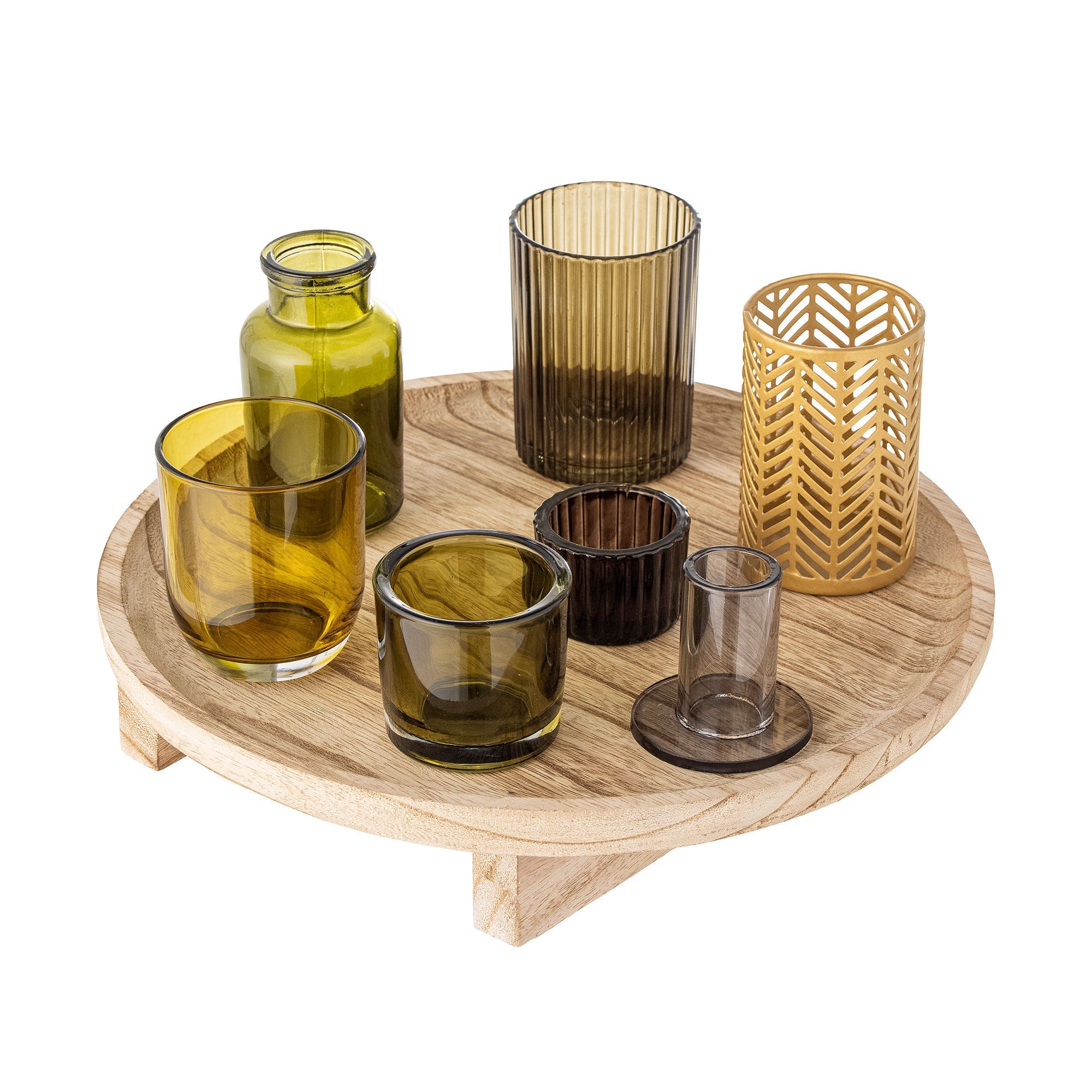 Bloomingville Sanga Tray avec votif, nature, verre