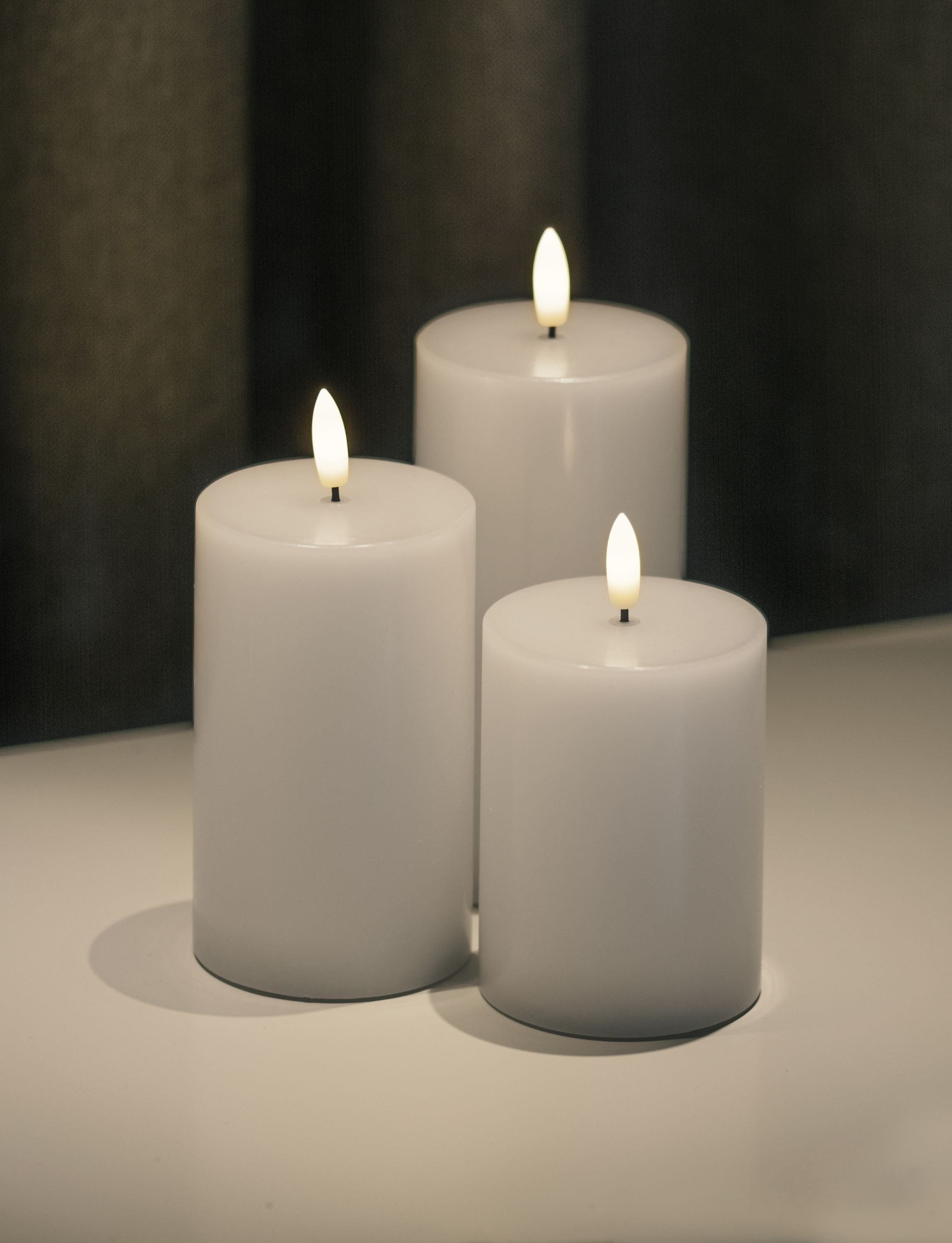 Sirius Sille Rechargeable Led Candle 3 Pcs. ø7,5x H10/12,5/15cm, White