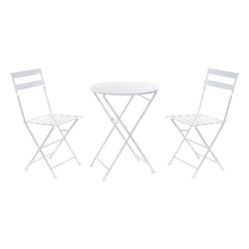 Tafel ingesteld met 2 stoelen DKD Home Decor Wit 80 cm 60 x 60 x 70 cm (3
