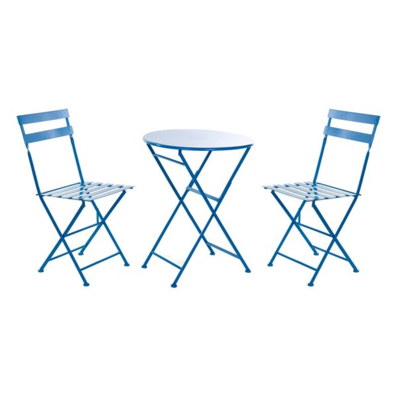 Mesa Conjunto com 2 cadeiras DKD Home Decor MB-166634 Azul 80 cm 60 x 60 x