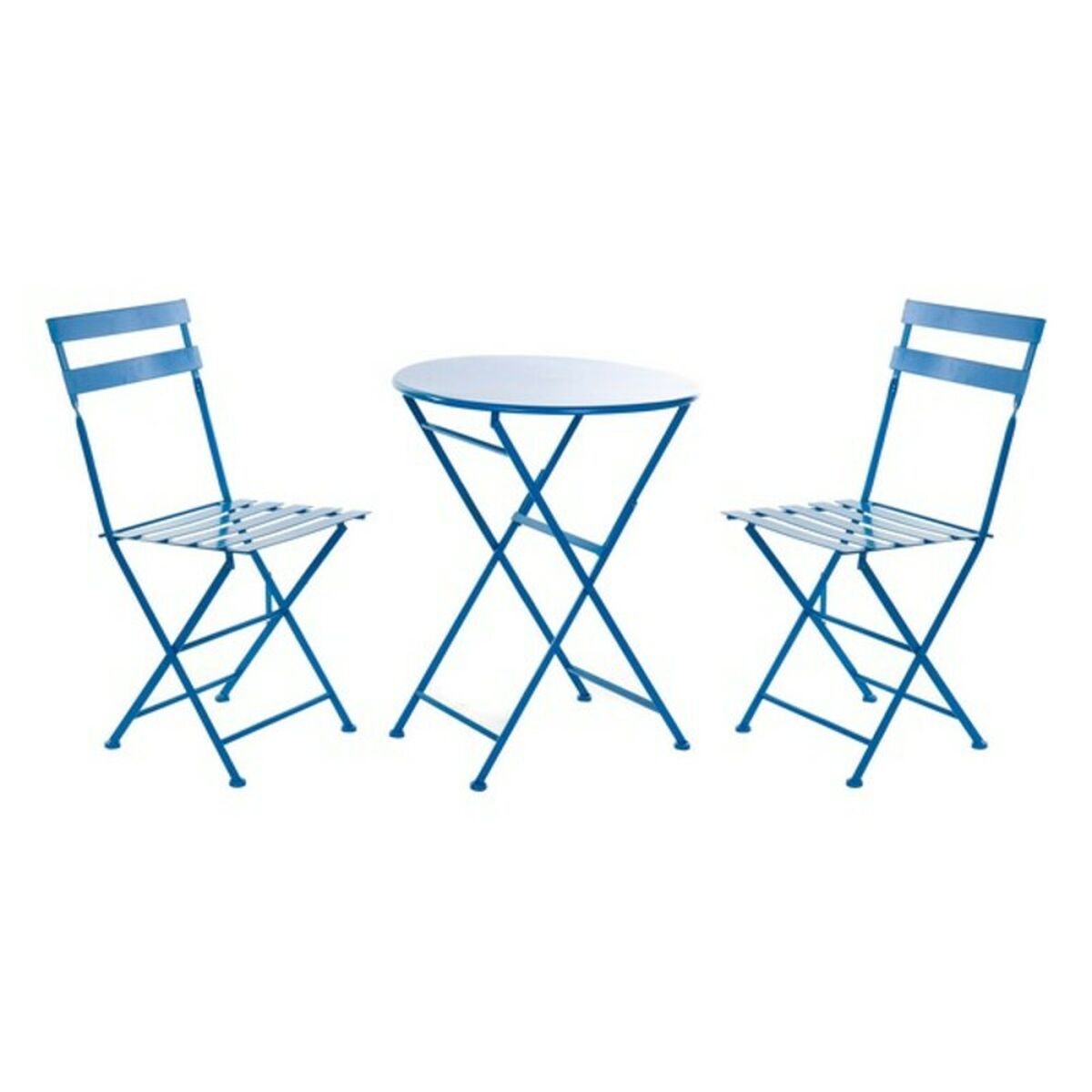 Mesa Conjunto com 2 cadeiras DKD Home Decor MB-166634 Azul 80 cm 60 x 60 x