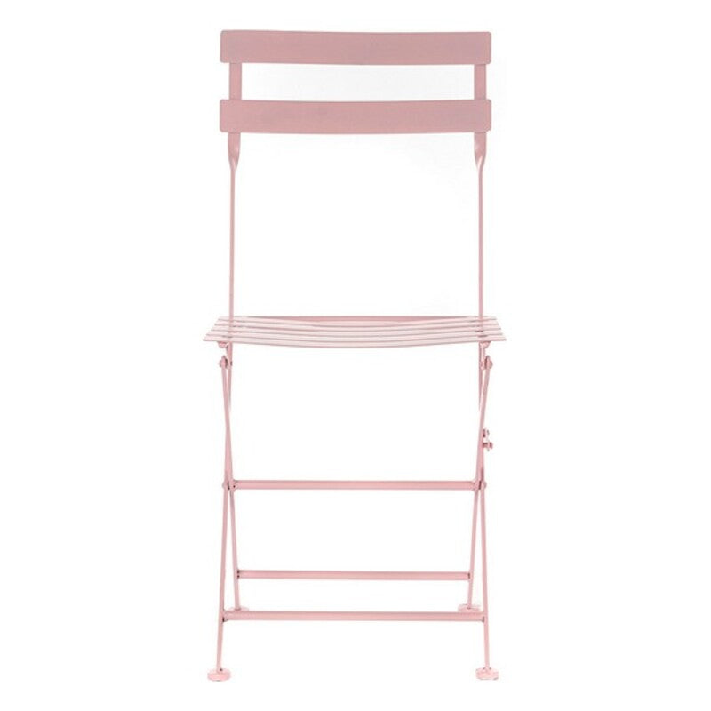 Tabel sæt med 2 stole DKD Home Decor MB-177410 Pink 60 x 60 x 75 cm
