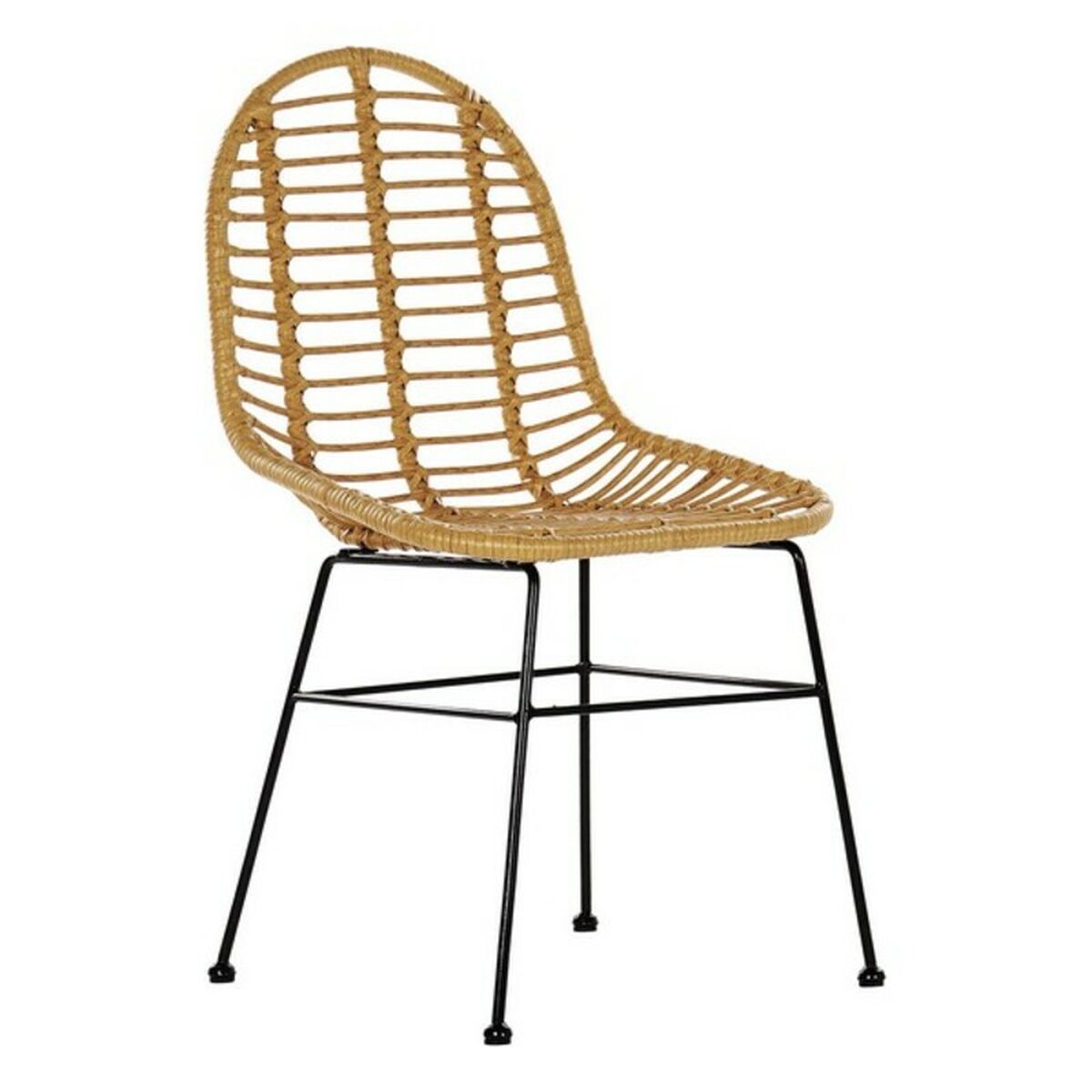 Cadeira de jardim DKD Decor de casa Metal Rattan (49 x 56 x 91 cm)