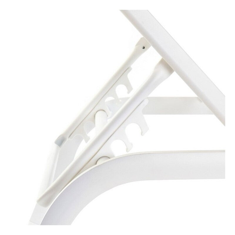 Sun-Lounger DKD Home Decor Recining White PVC Aluminium (191 x 58 x