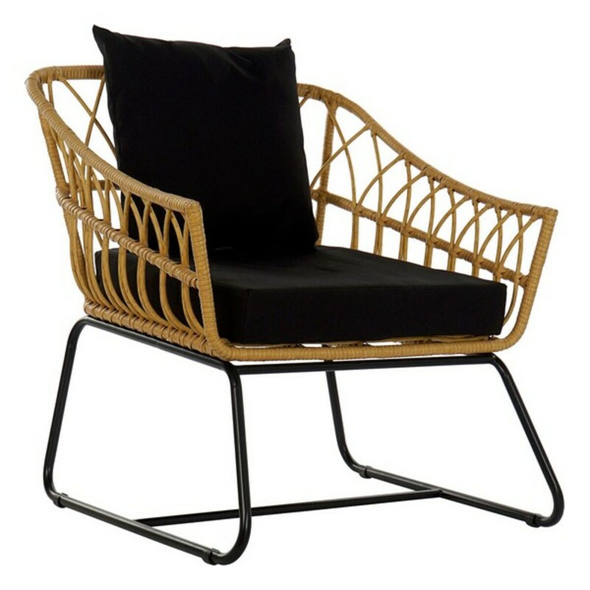 Cadeira de jardim DKD Decor de casa Metal Rattan (76 x 58 x 80 cm)
