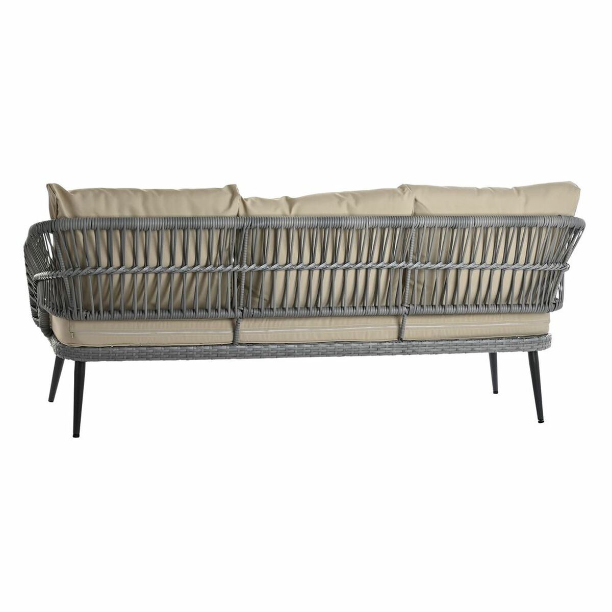 Mesa con 3 sillones DKD Decoración del hogar Cristal Beige gris negro