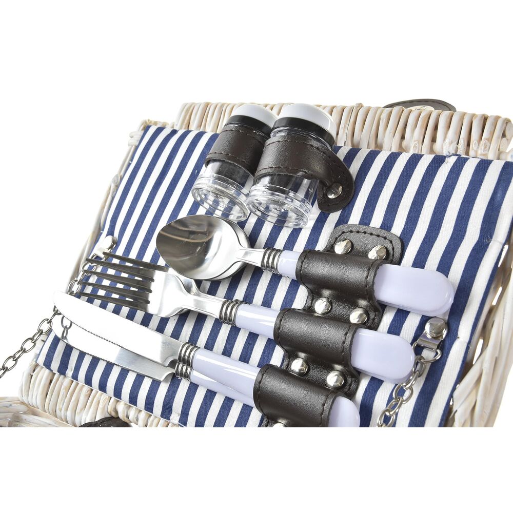 Korg dkd heminredning korg picknick blå polyester vit (40 x 40 x 42
