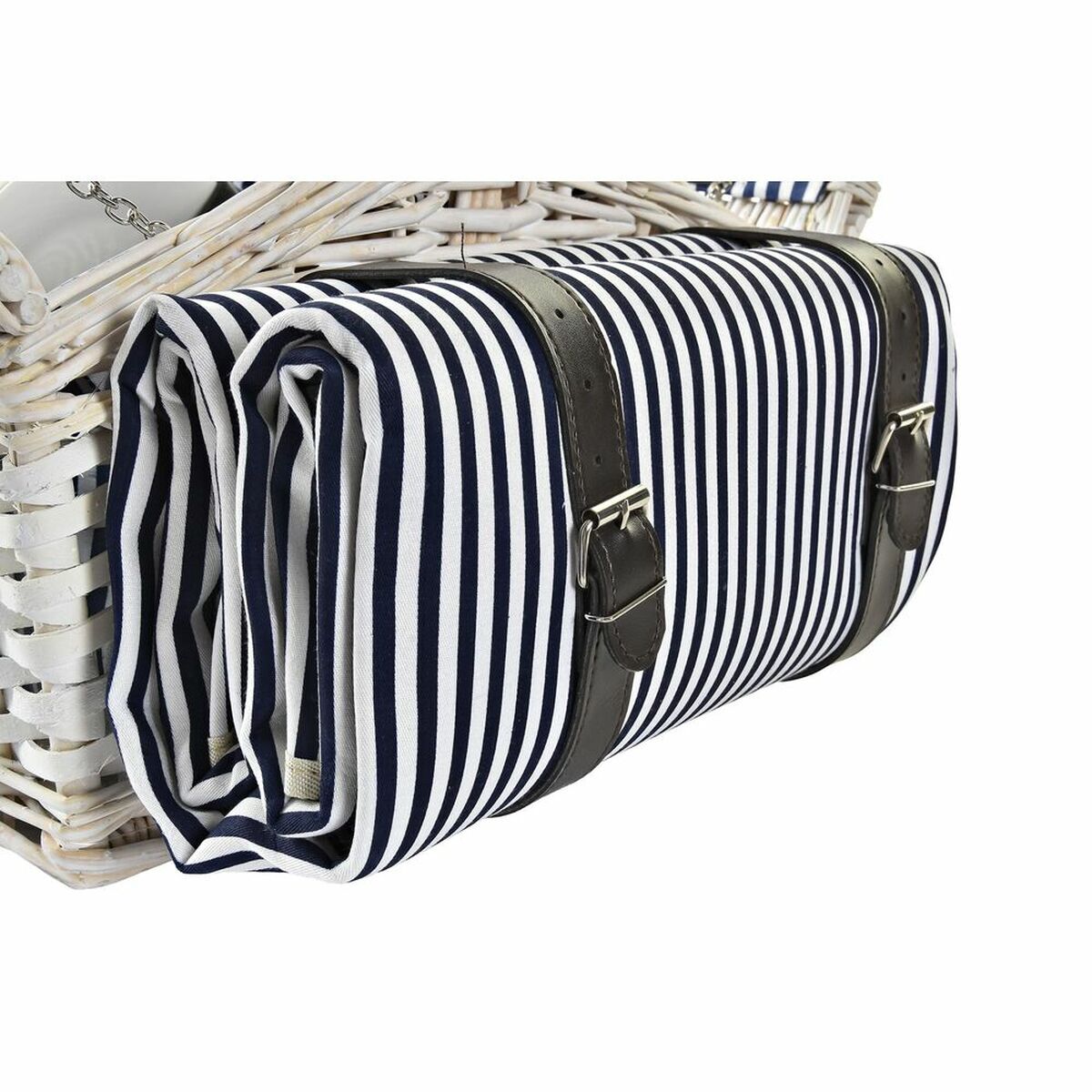 Korg dkd heminredning korg picknick blå polyester vit (40 x 40 x 42