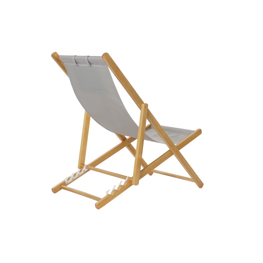 Decoración del hogar DKD Sun Lounger gris 77 cm 57,5 ​​x 113 x 77 cm Natural (57,5