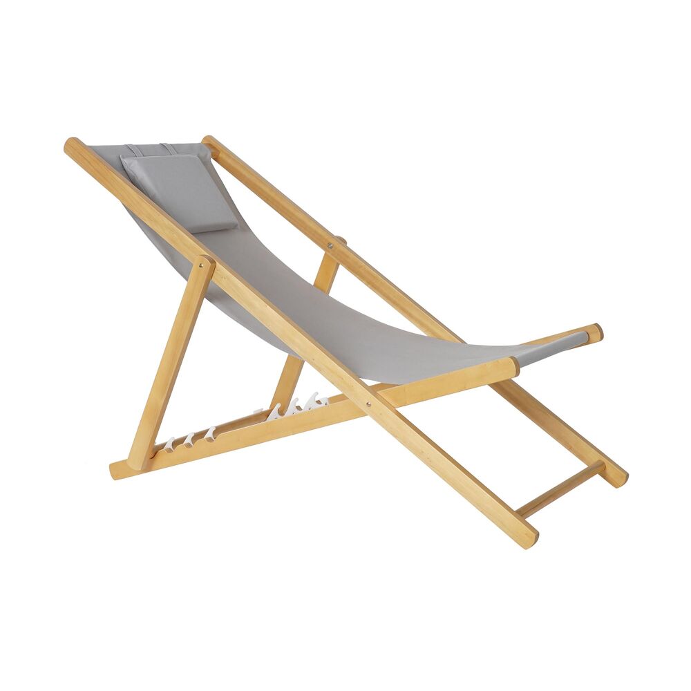 Sol-Lounger DKD Home Decor Gray 77 cm 57,5 ​​x 113 x 77 cm Natural (57,5