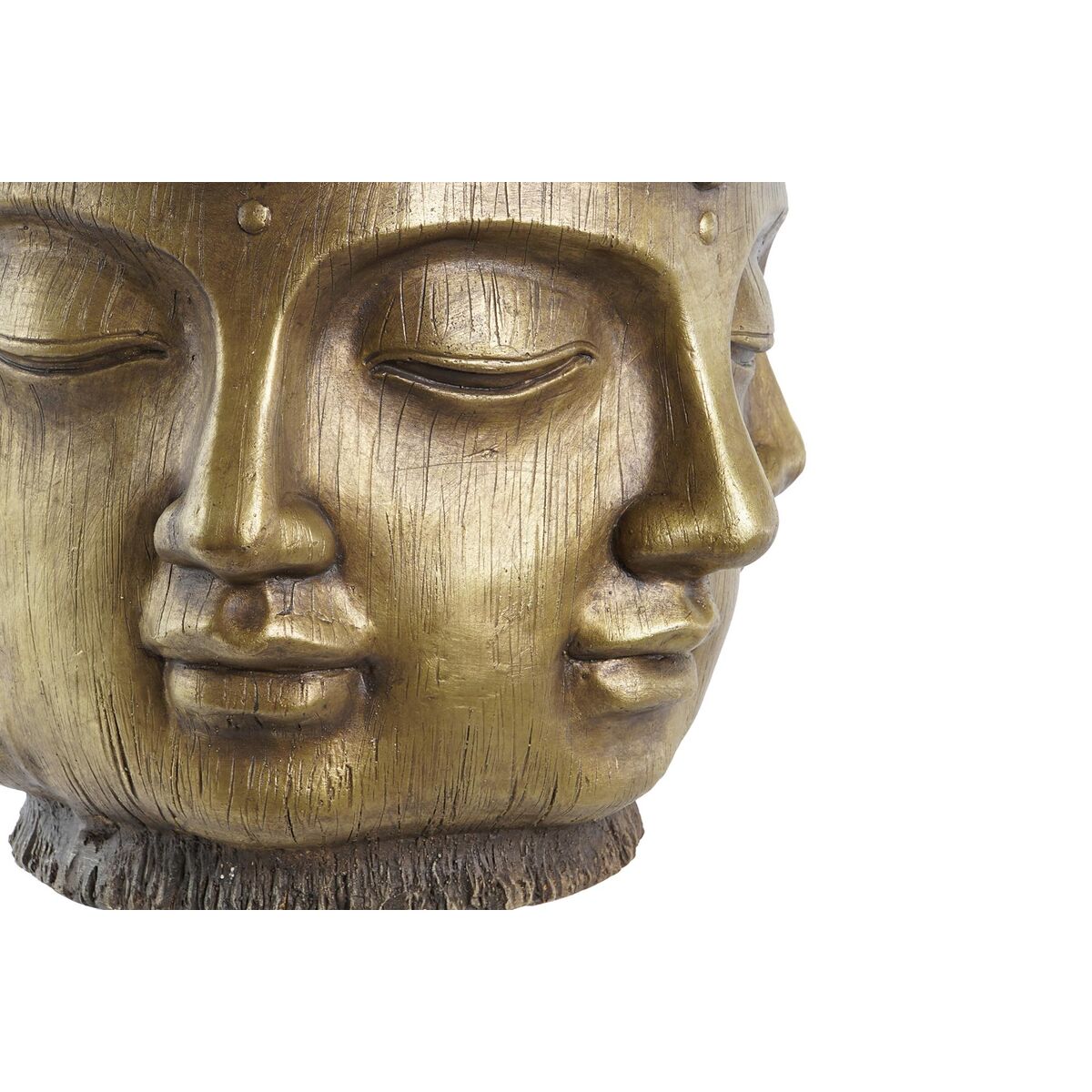 Planter DKD Heminredning Golden Wood Magnesium Circular Buddha Oriental