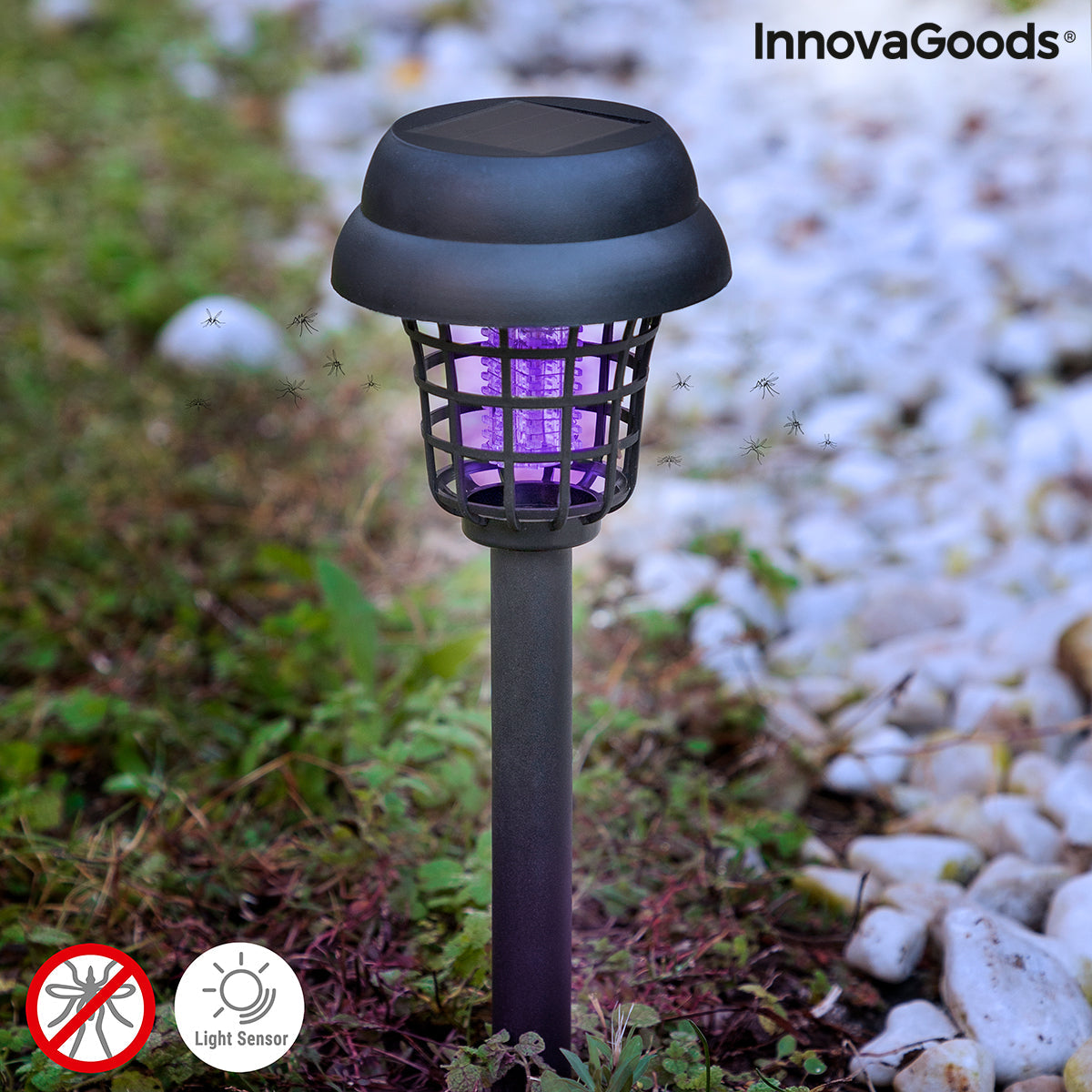 Lampe de jardin solaire de tueurs de moustique garlam innovagoods