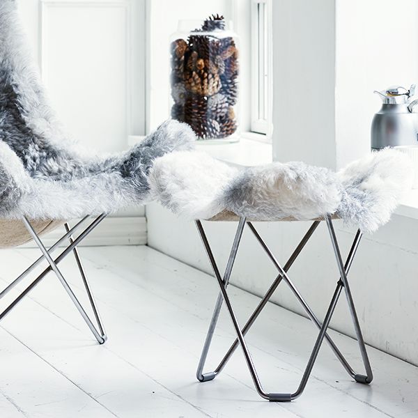 Tabouret d'oie volante de Cuero Islande, gris sauvage / noir