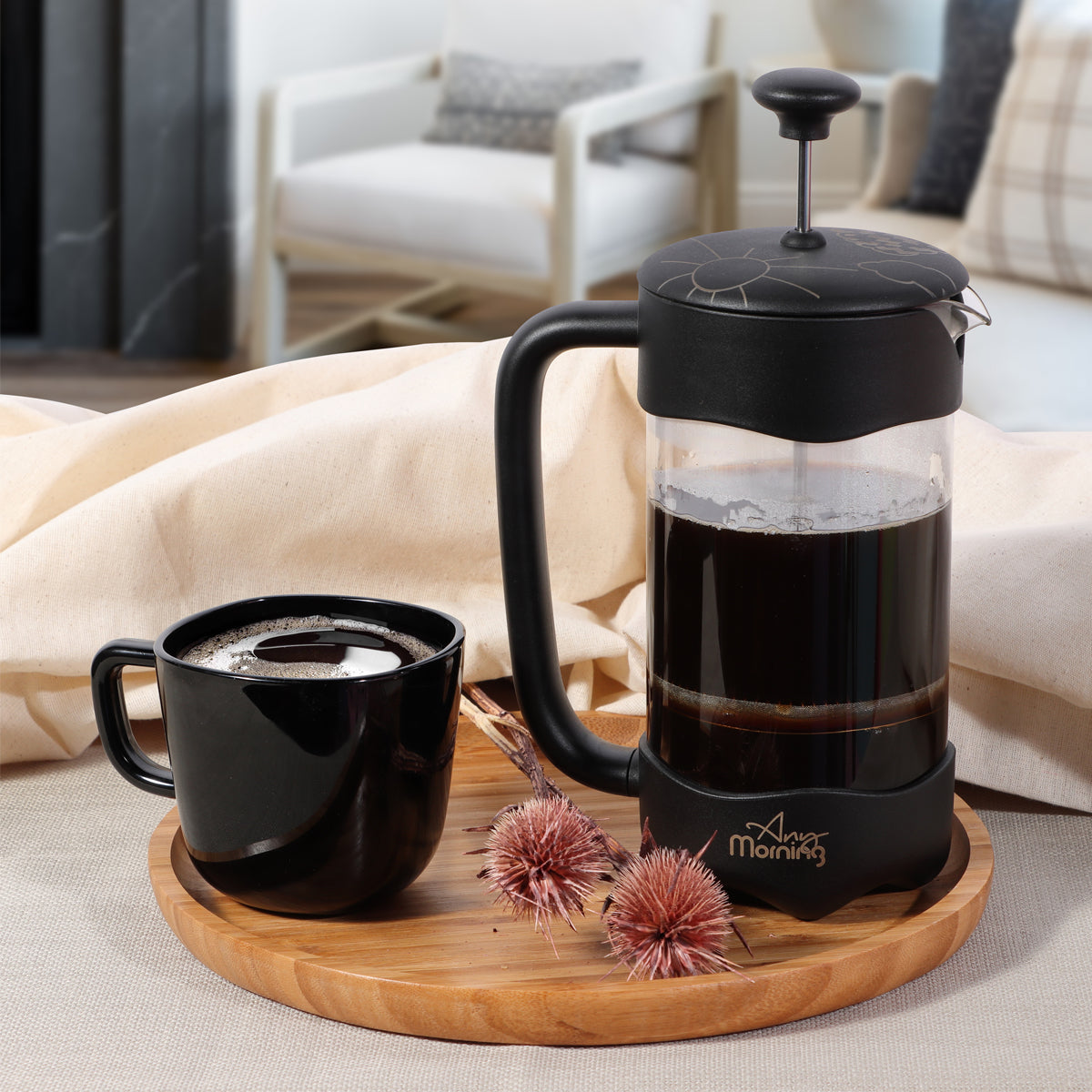 Enhver morgen FY92 French Press Kaffeebereiter, 350 ml, Schwarz