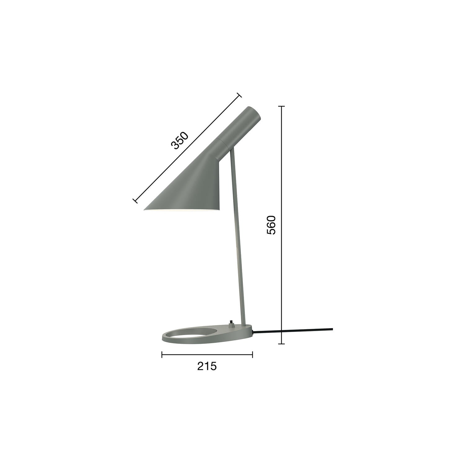 Lámpara de mesa de Louis Poulsen AJ V3, gris cálido