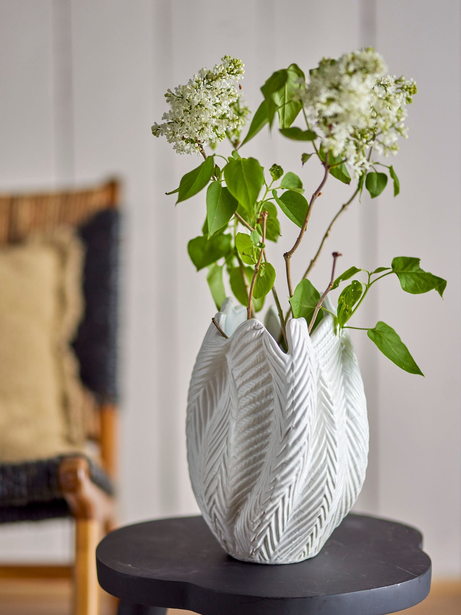 Creatieve collectie Besa Vase, wit, steengoed