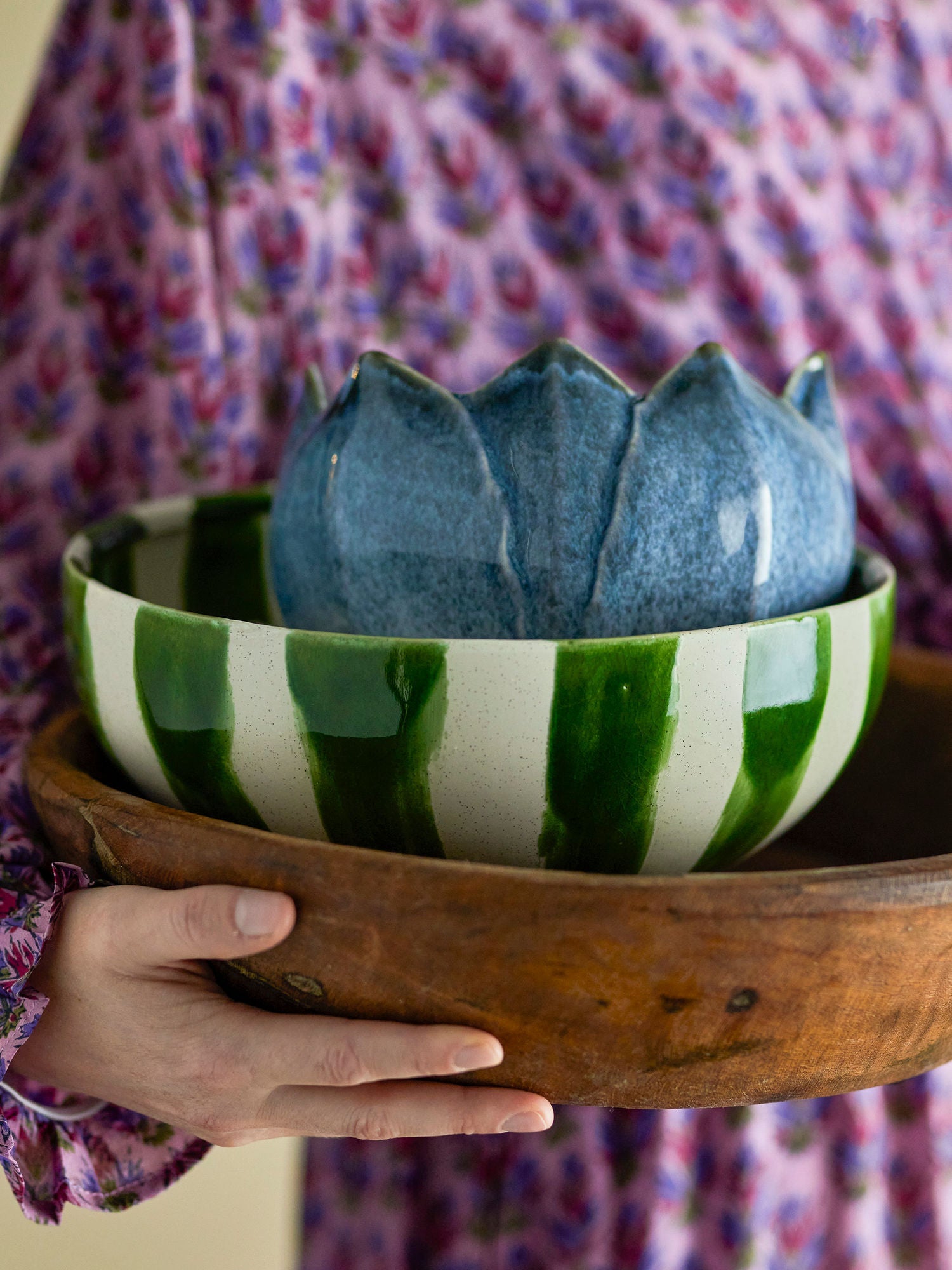 Creative Collection Shakti Bowl, Green, Stenteware