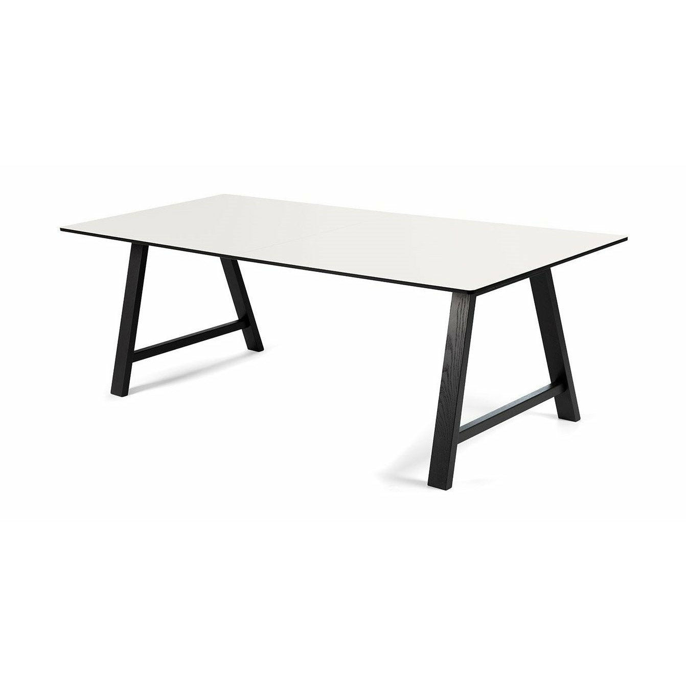 Table extensible des meubles Andersen T1, stratifié blanc, cadre noir, 180 cm
