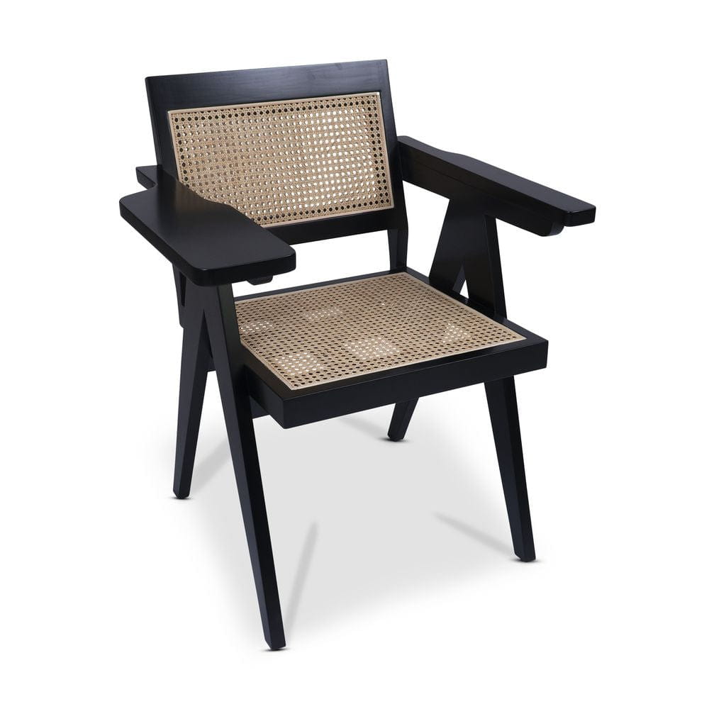 Silla de relajación de mediados de siglo de modelos auténticos, negro