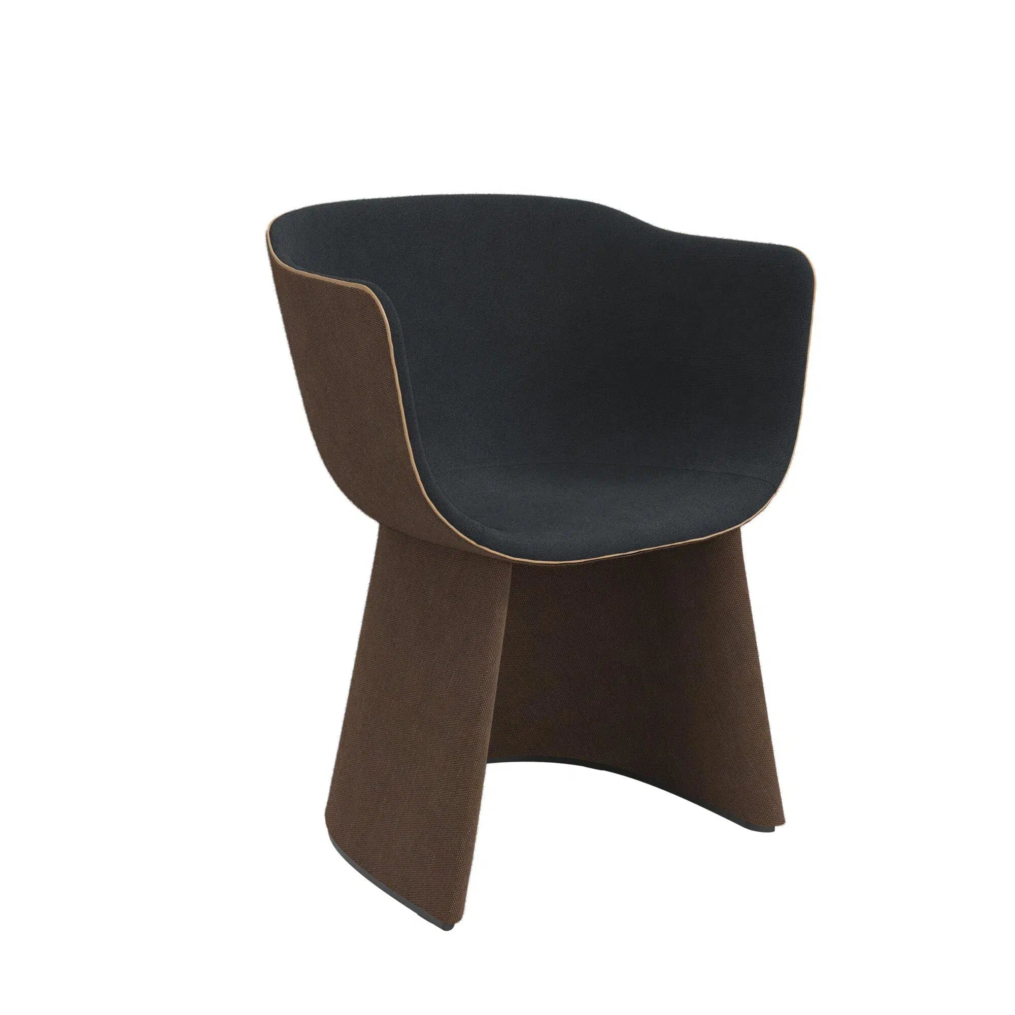 Fritz Hansen Monolit CM221 Eetstoel, antraciet/chocolade