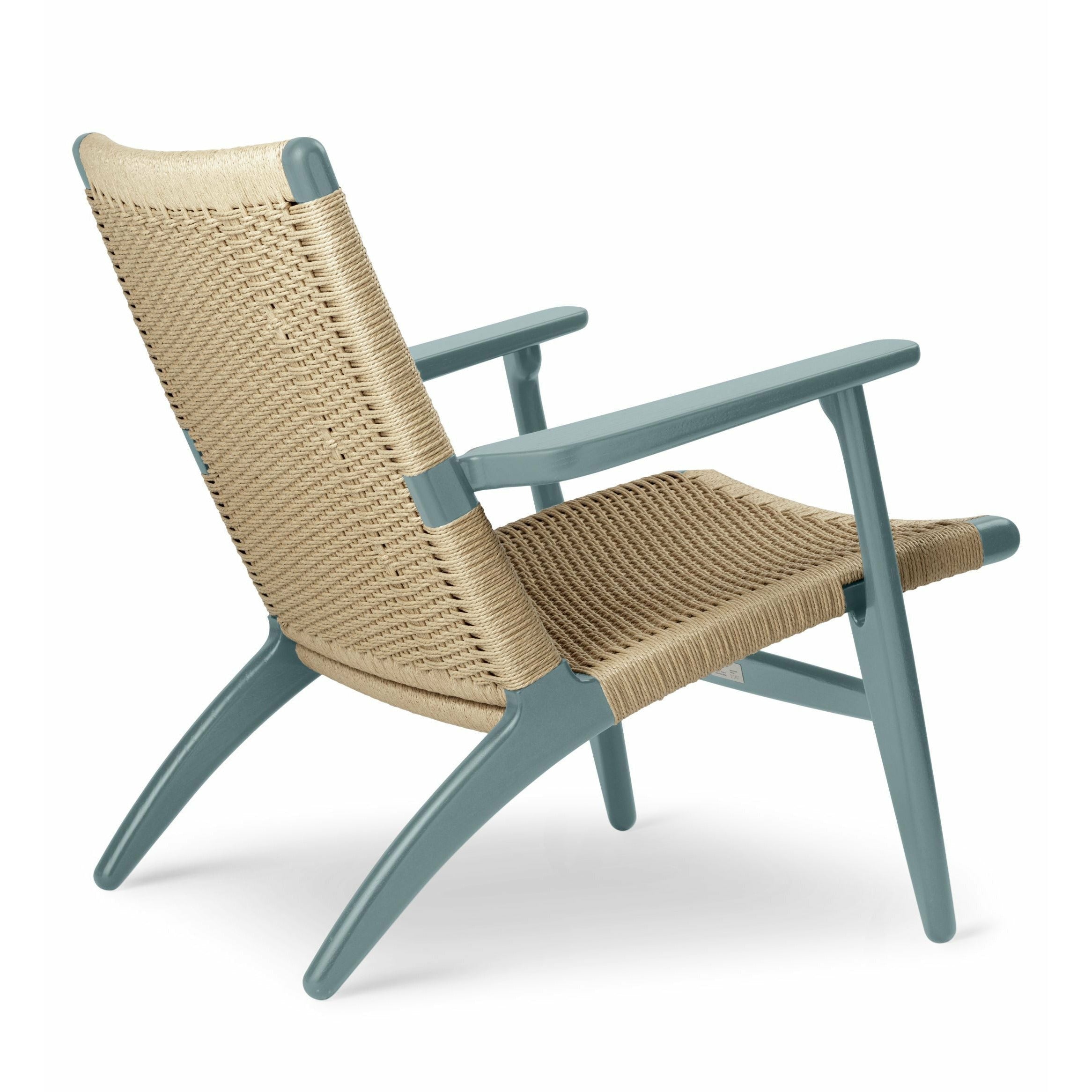 Carl Hansen Ch25 Lounge Chair Oak, Pewter Blue/Natural Woven