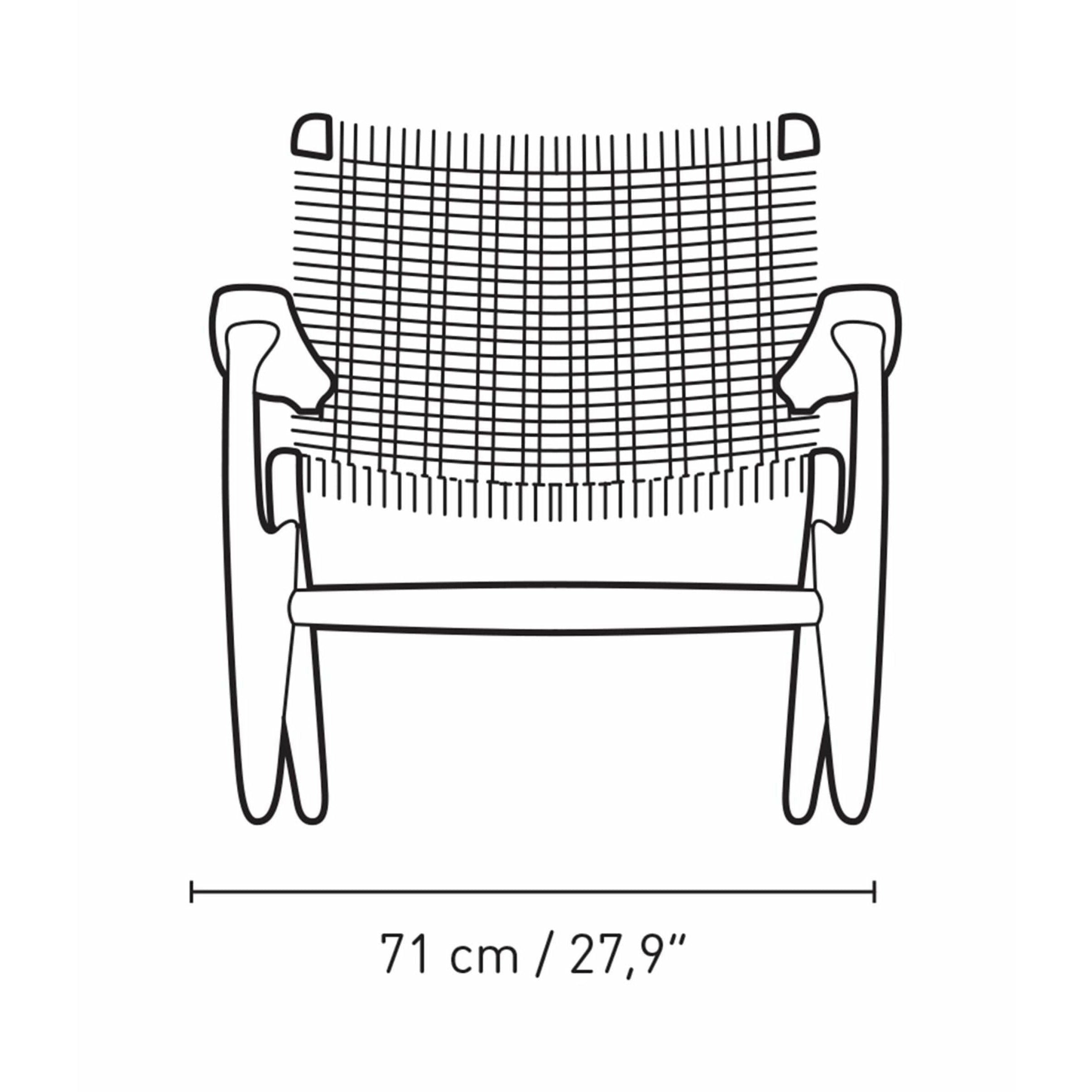 Carl Hansen CH25 Lounge Chair Oak, tennblå/naturlig vävd
