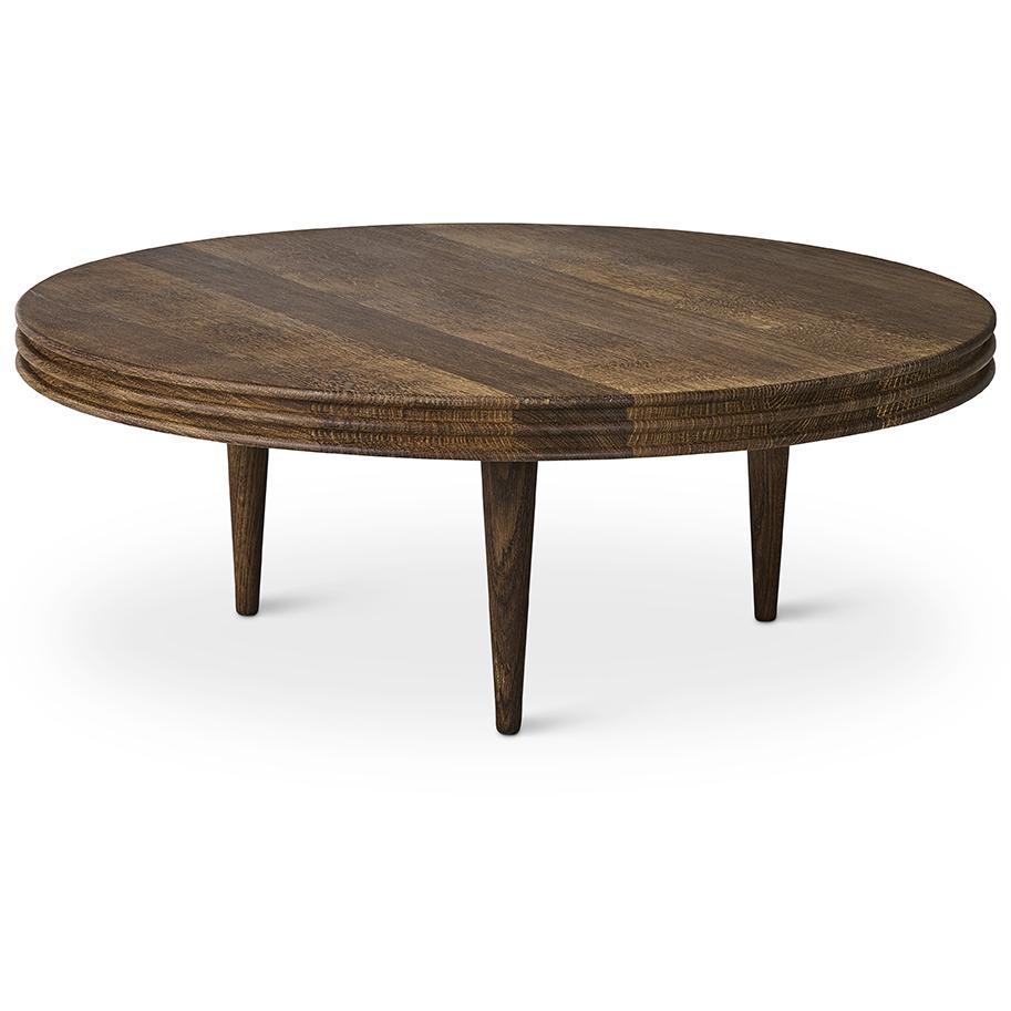 DK3 Groove Three Legged Side Table Oak gerookt, Øx H 60x45 cm