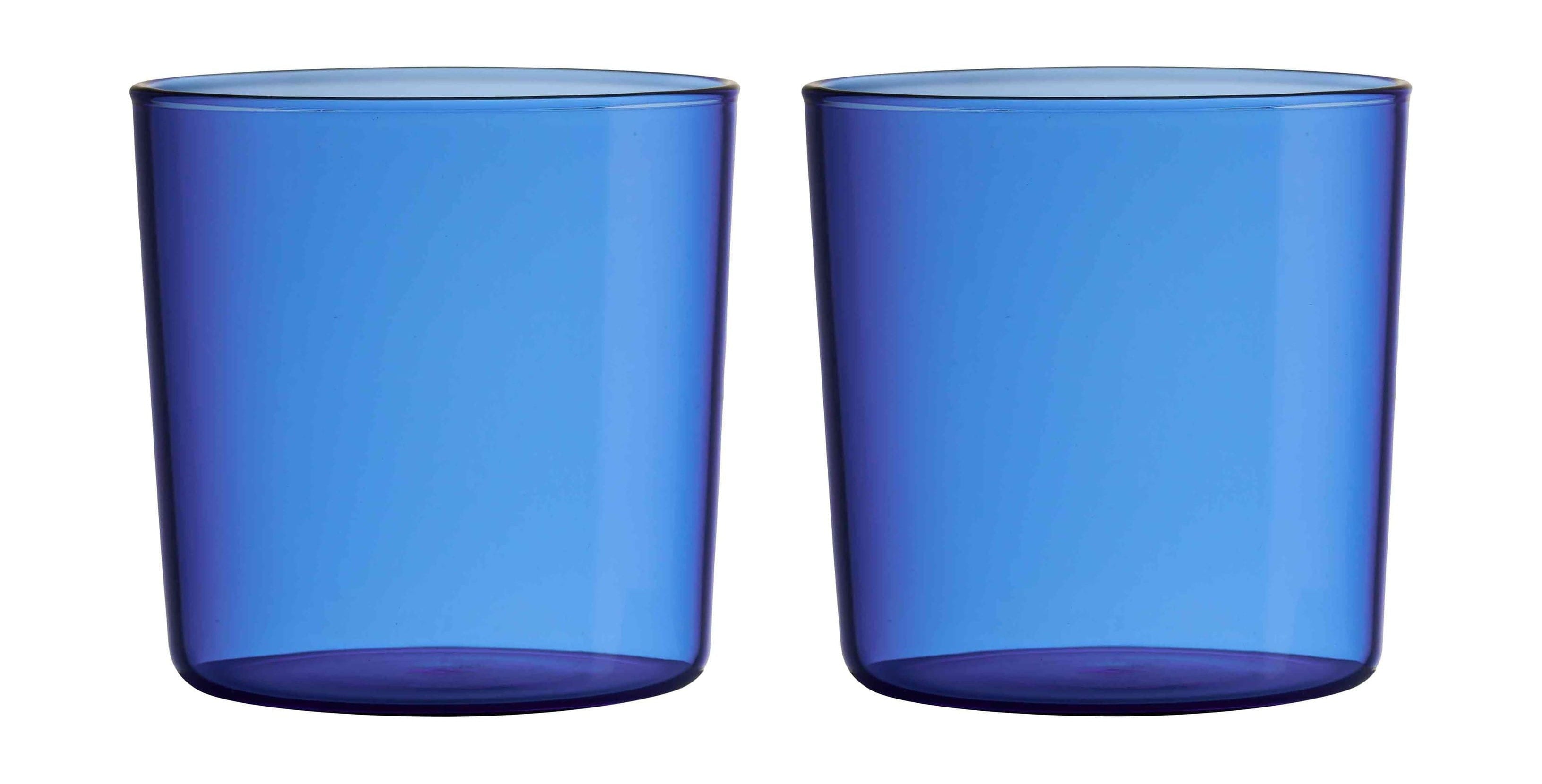 Lettres de conception Kids Colored Eco Drinking Glass Set de 2, bleu