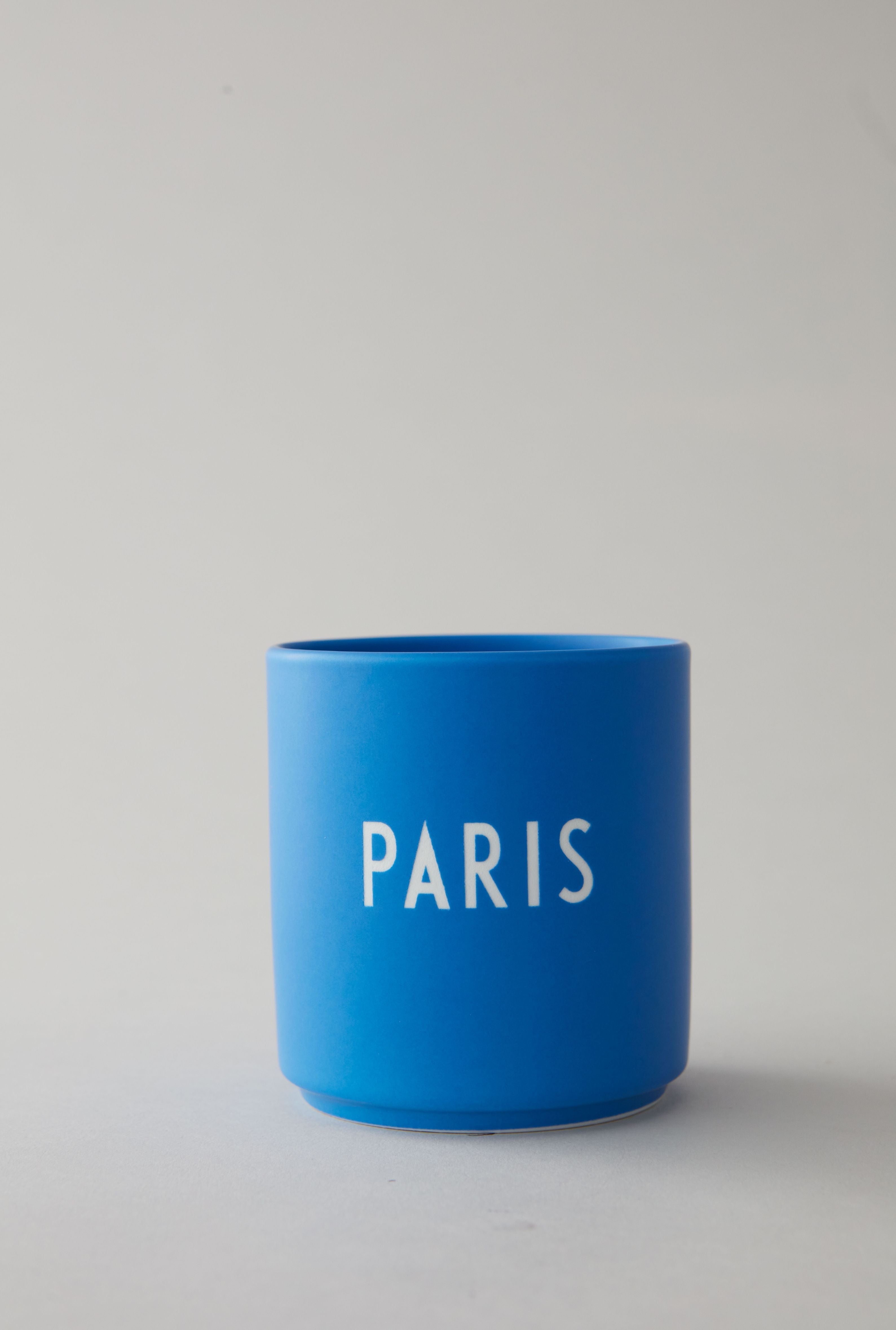 Mug préférée de la lettre de design Paris, bleu cobalt