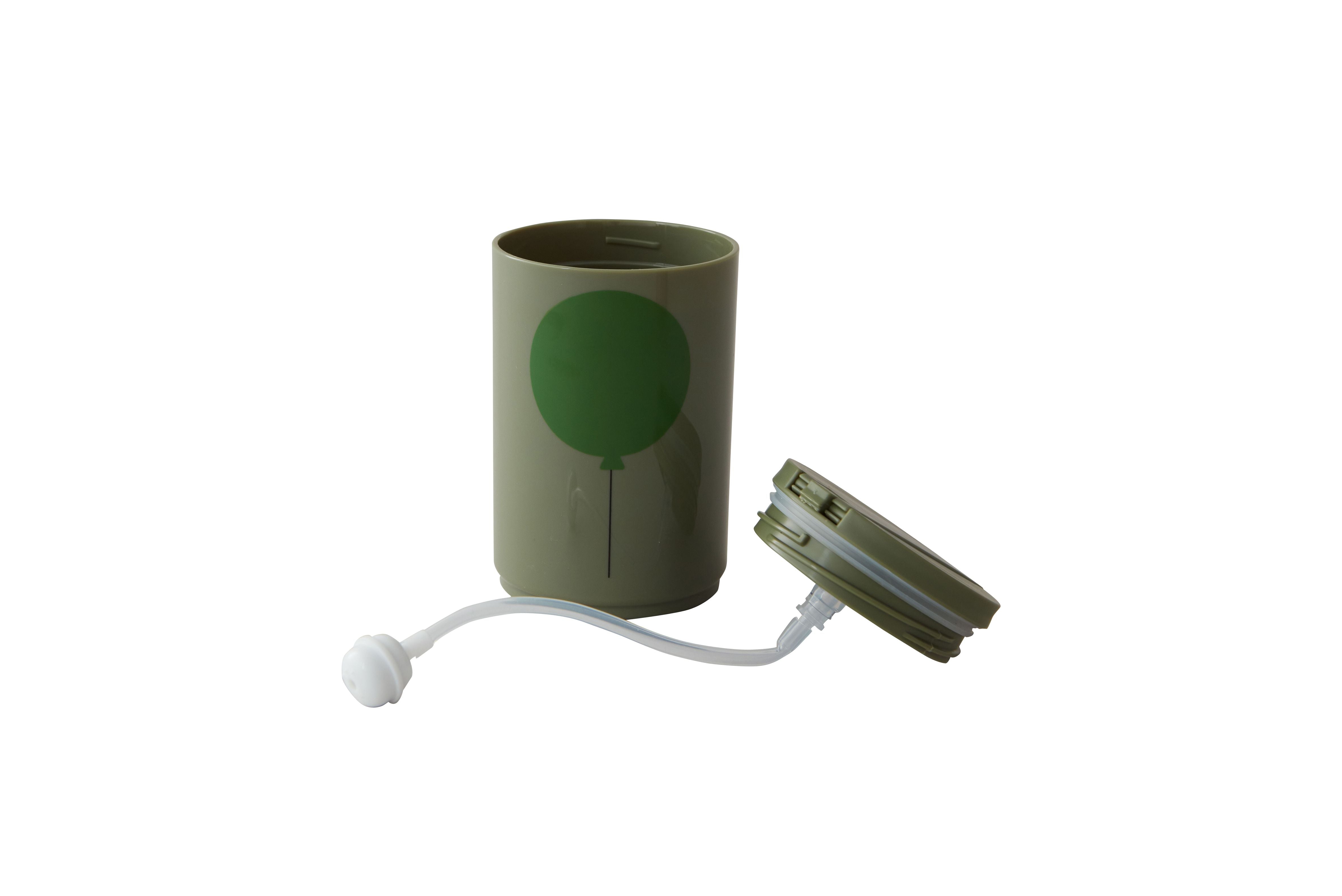 Lettres de conception Tasse de paille de voyage 330 ml, Forest Green