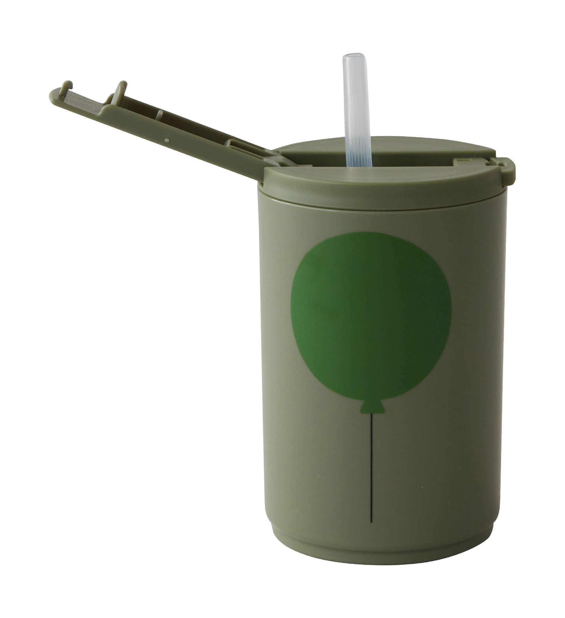 Lettres de conception Tasse de paille de voyage 330 ml, Forest Green