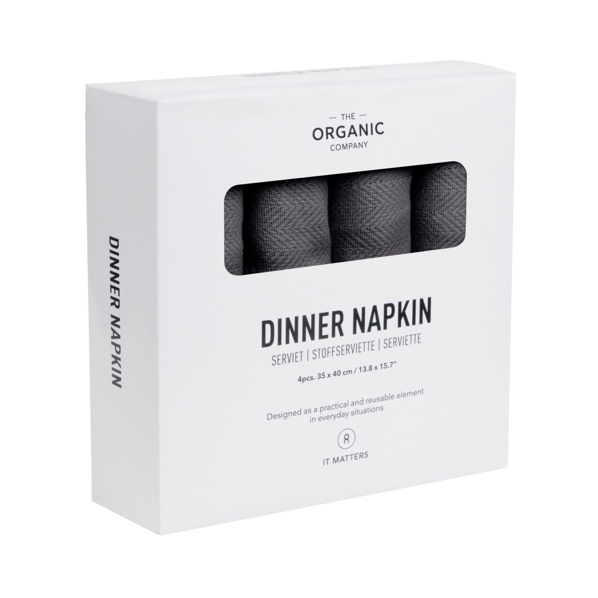 The Organic Company Dinner Napkins, Dark Grey