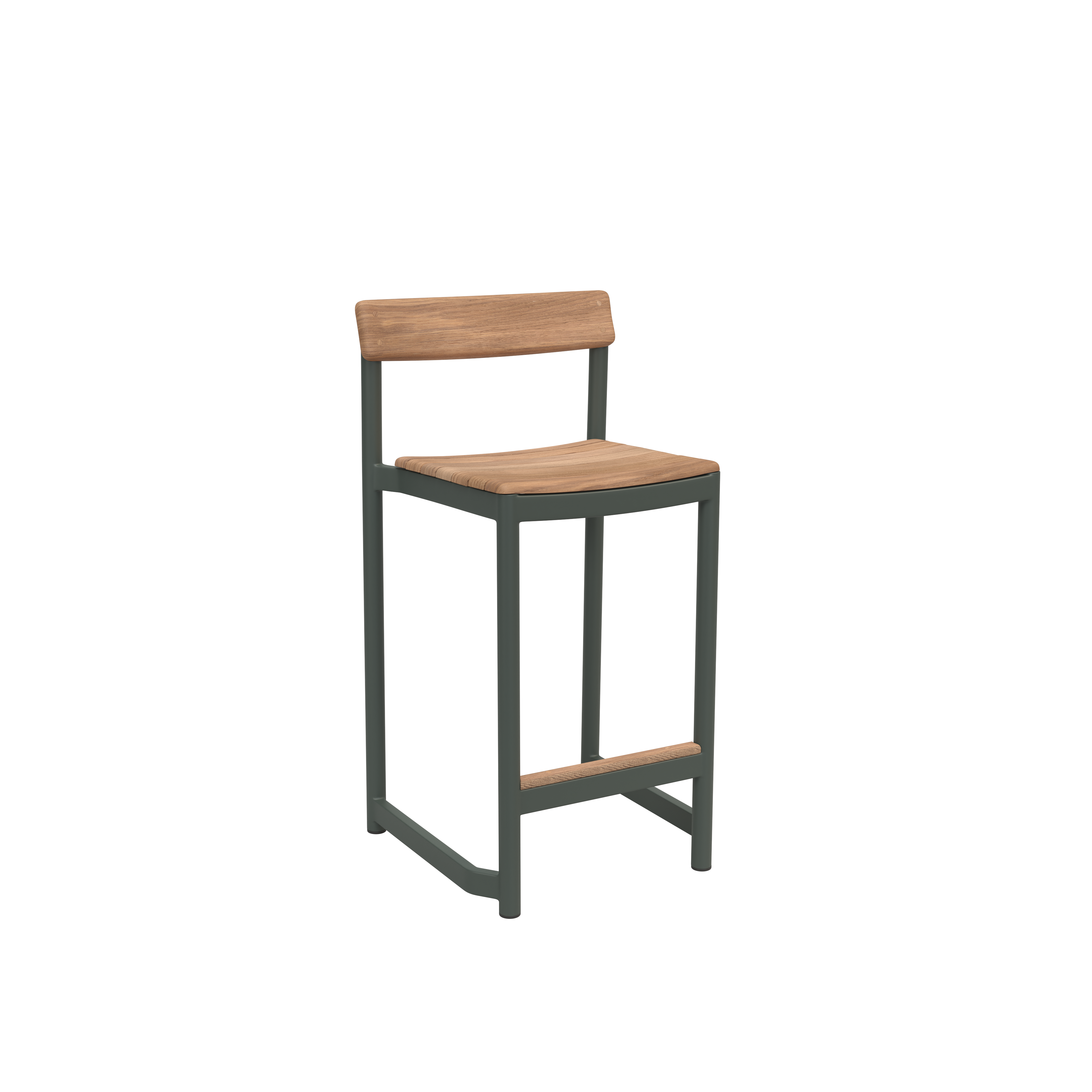 Tabouret de comptoir Fritz Hansen Pelagus, Vert Chasseur 