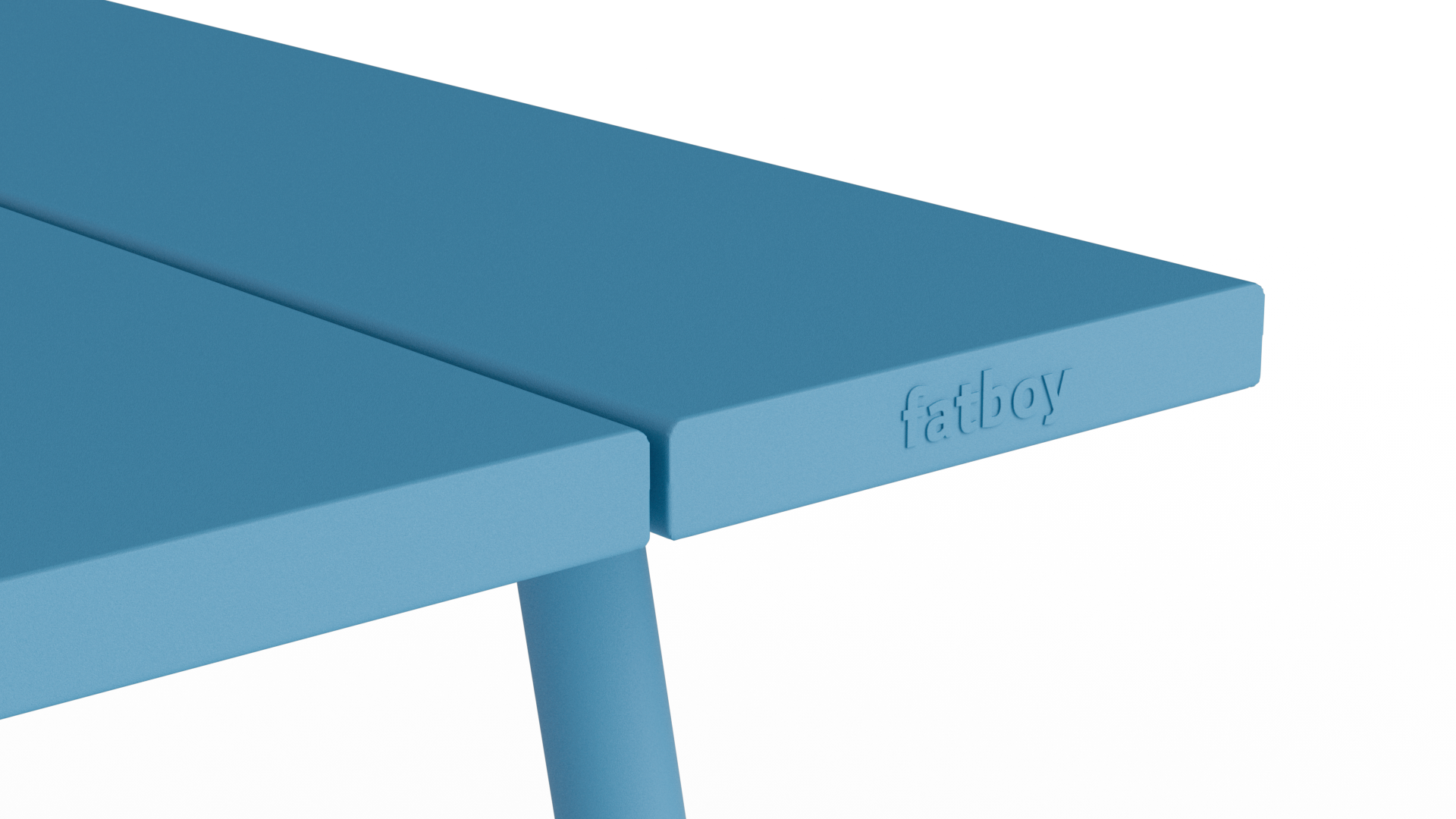 De tafel van Fatboy Fred, golfblauw