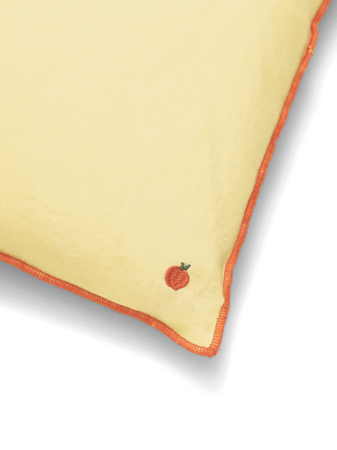 Ferm Living Contrast Linen Pillow, Lemon