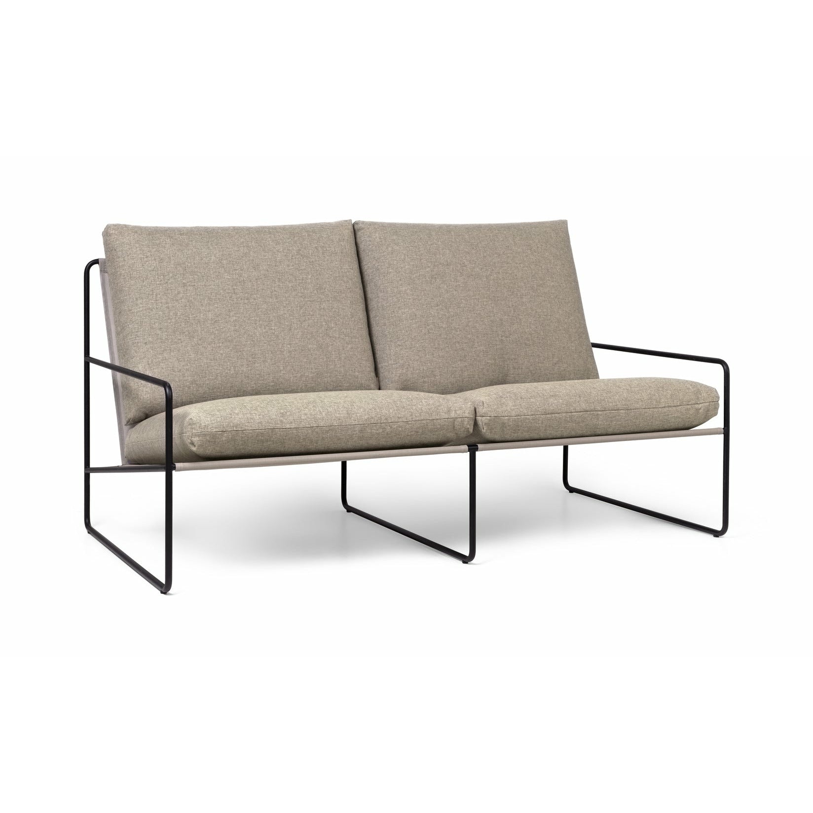 Ferm Living Desert 2 pers. sofa, sort/mørk sand