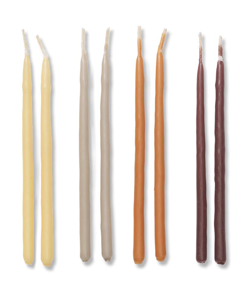 Ferm Living Miniatur Candles Set von 24, ruhige Mischung