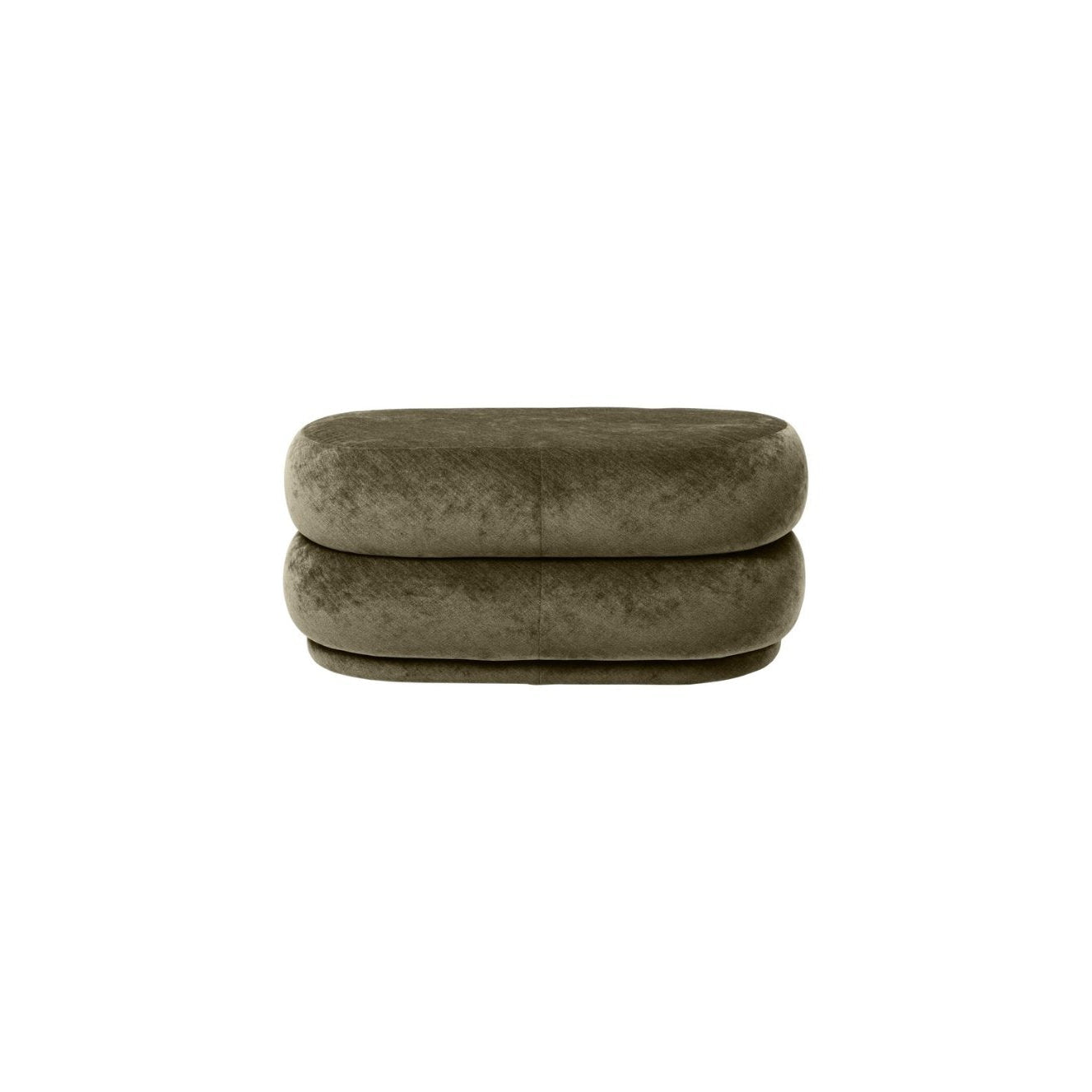 Ferm Living Pouf Oval Stuhl Fadet Velvet Forest 3, Medium