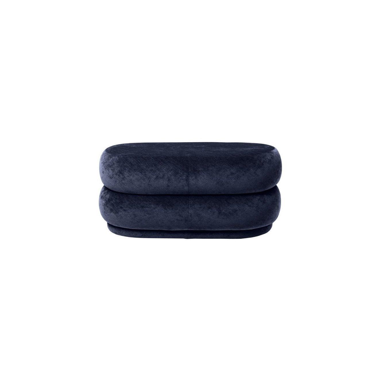 Ferm Living Pouf Oval Stool Fadet Velvet Ocean 42, Medium