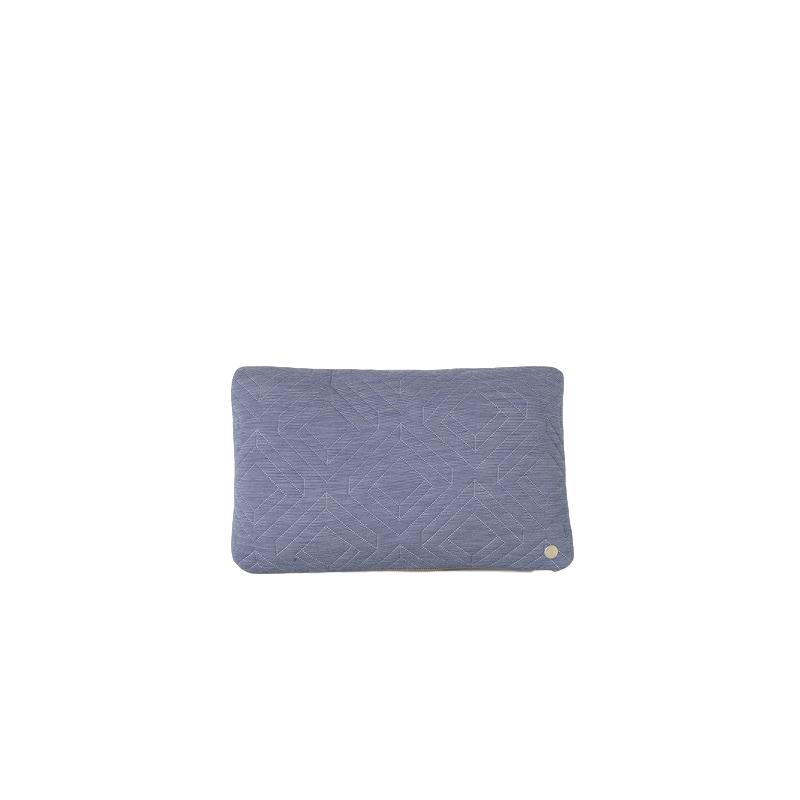 Ferm Living Quilt Cushion Azul claro, 40 x 25 cm