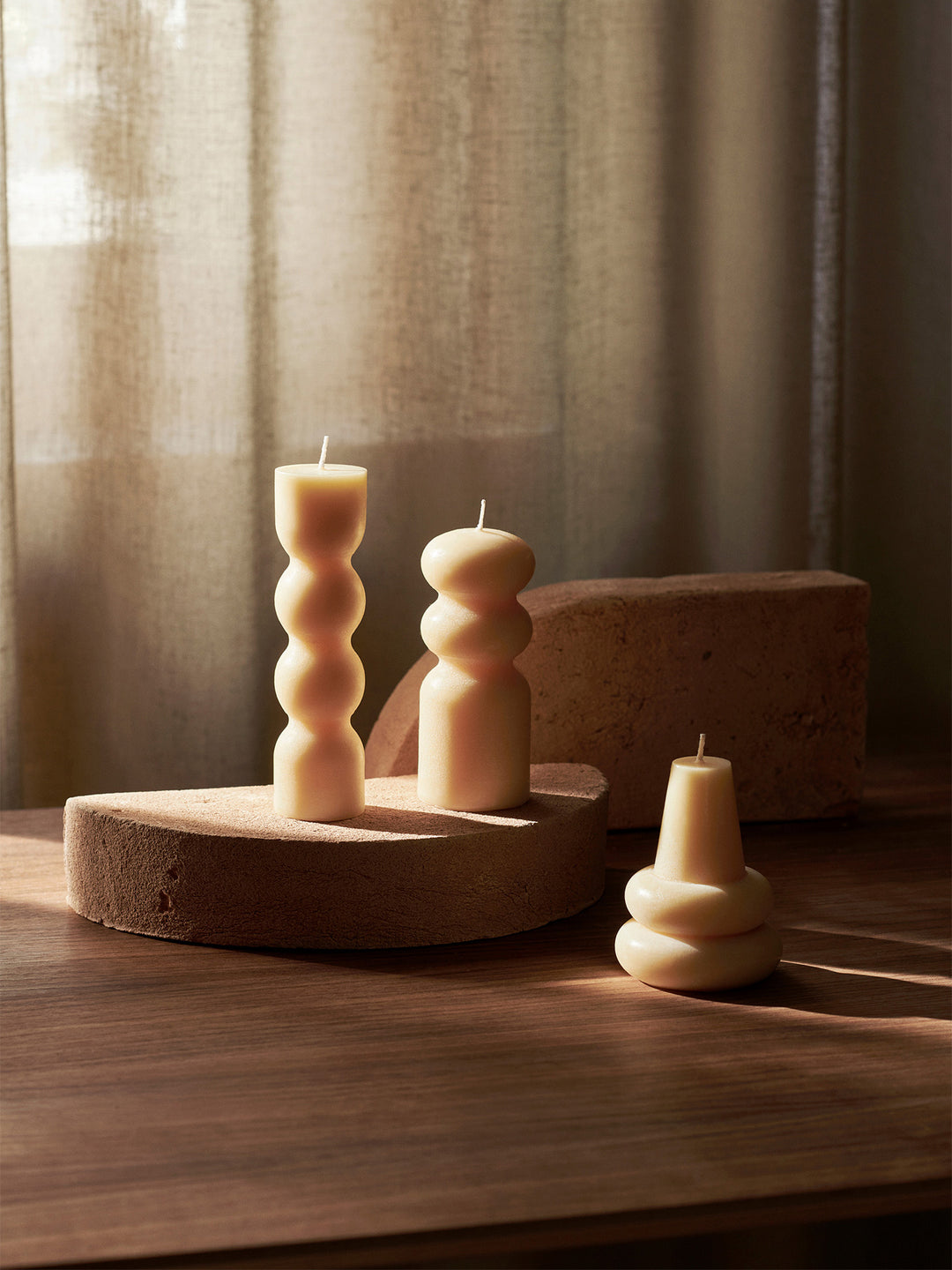 Ferm Living Torno Candles Set Of 3, Yellow