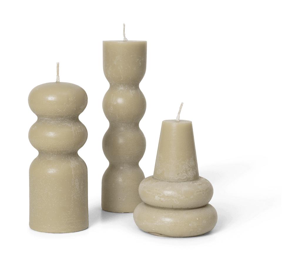 Ferm Living Torno Candles Set von 3, Sand