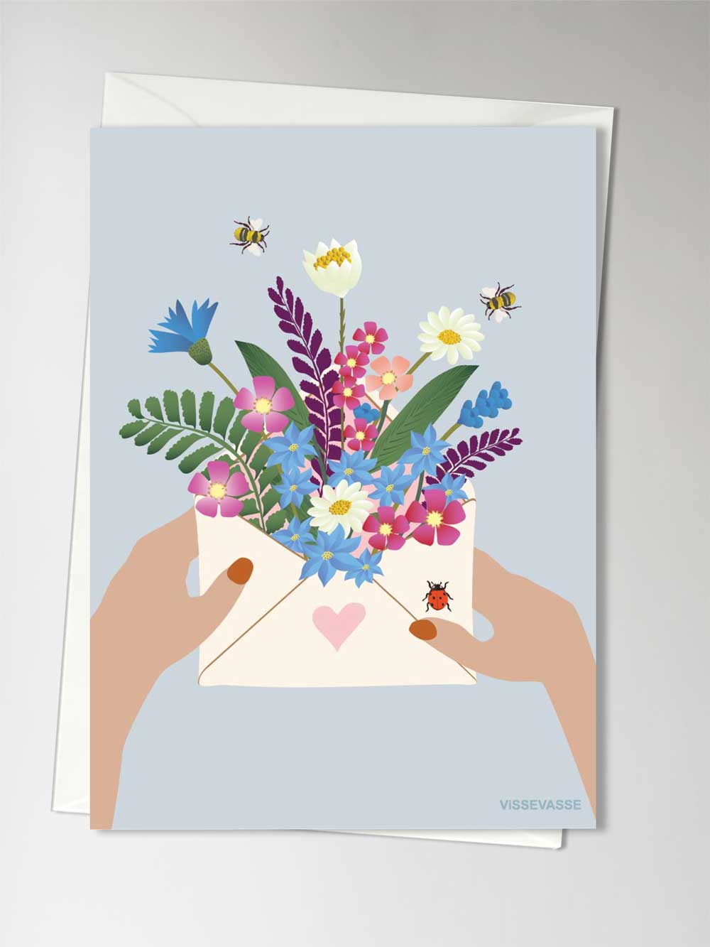 Vissevasse flores en la tarjeta de felicitación sobre el sobre, A6