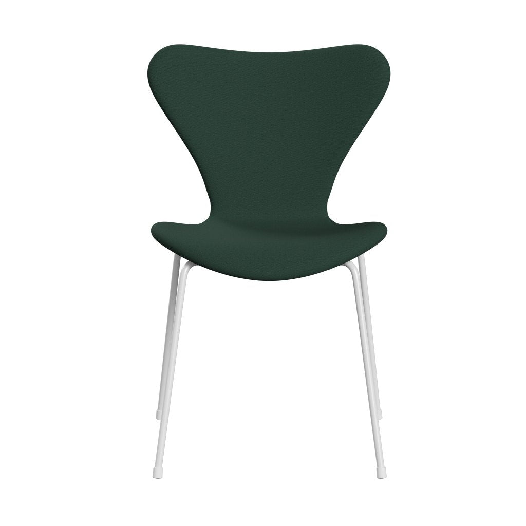 Fritz Hansen 3107 Silla Tapicería completa, White/Christianshavn Dark Green Plain