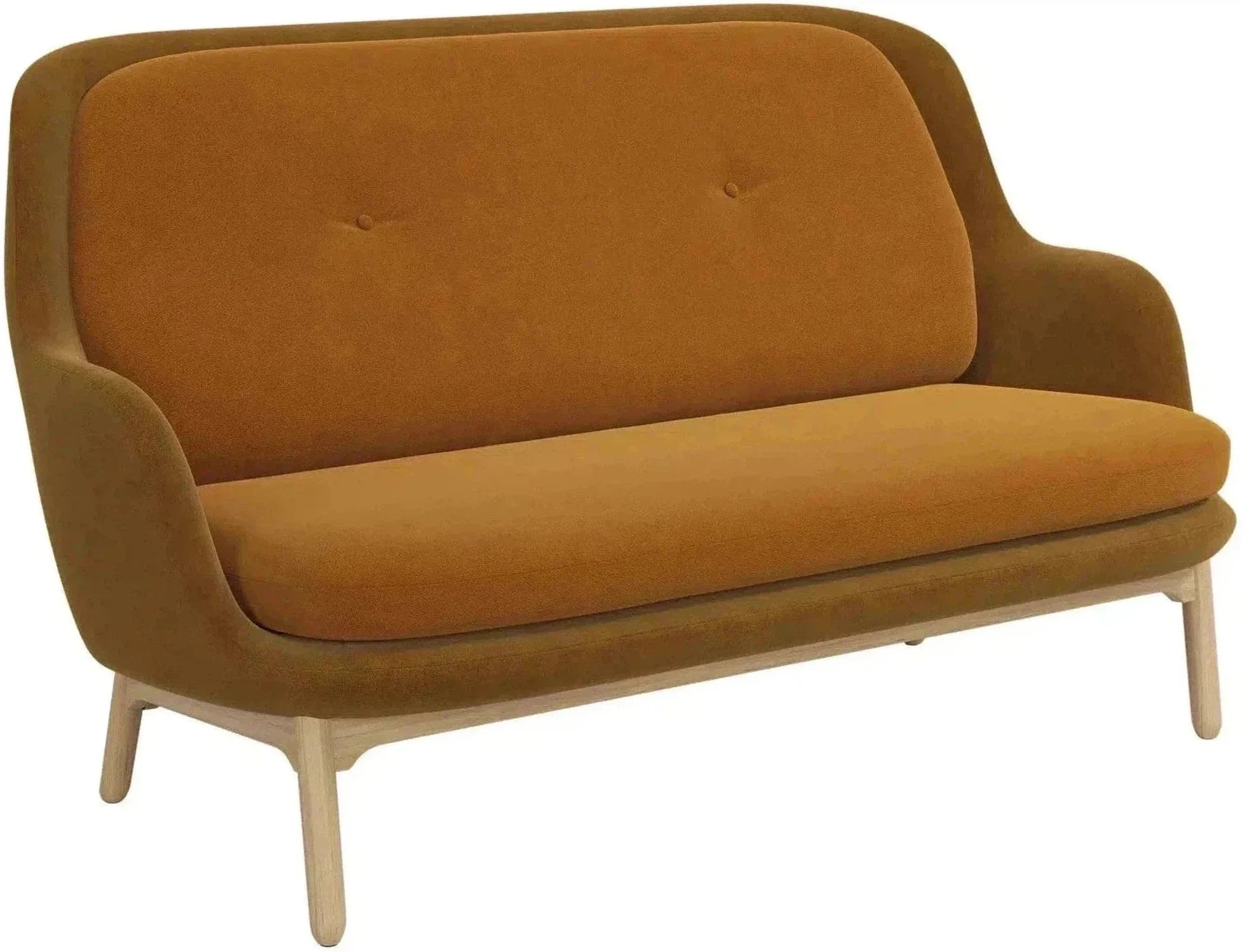 Fritz Hansen Fri Jh150 Mu 2 Seater Sofa, Golden Ocher/Burnt Yellow