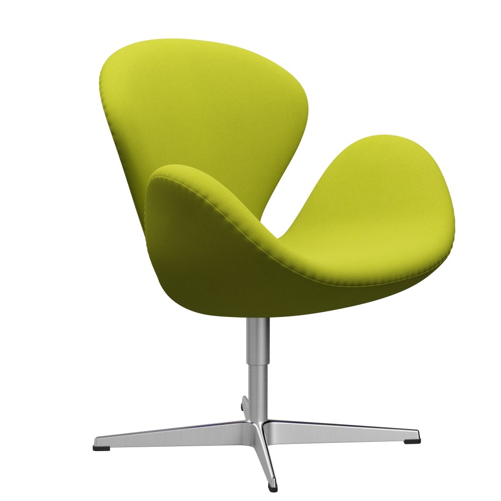 Fritz Hansen Swan Lounge Chair, Satin gebürstete Aluminium/Divina Lime