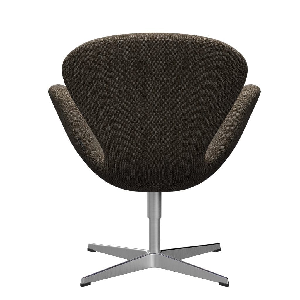 Sillón Fritz Hansen Swan, aluminio cepillado con satén/Hallingdal Brown/Gray