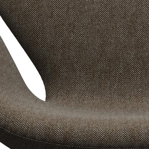 Sillón Fritz Hansen Swan, aluminio cepillado con satén/Hallingdal Brown/Gray