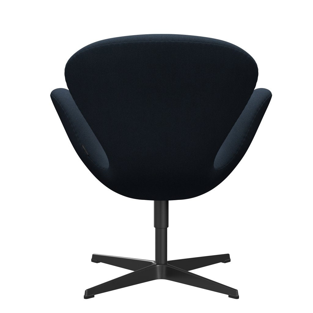 Chaise salon Swan Fritz Hansen, Black Lacquered / Steelcut Trio Blow bleu